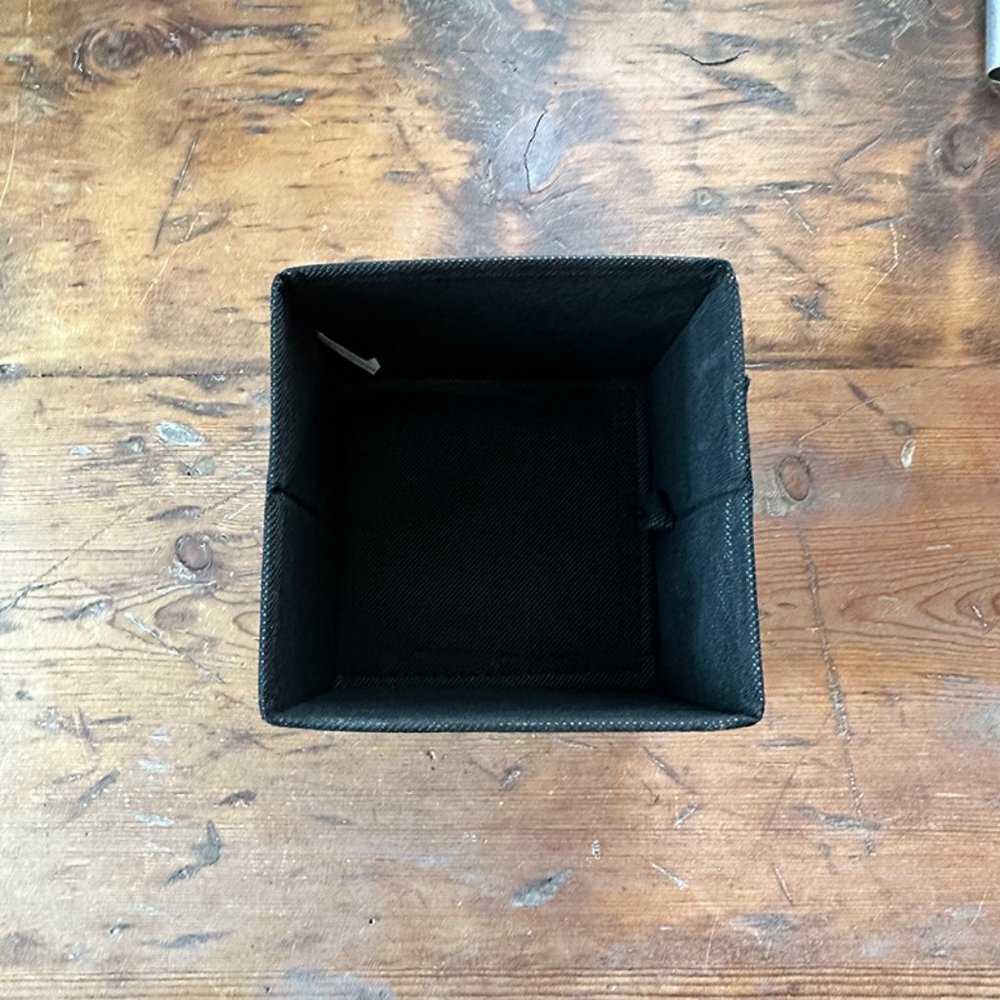 Set of 4 Black Canvas Storage Bins NEW - Picture 2 of 6